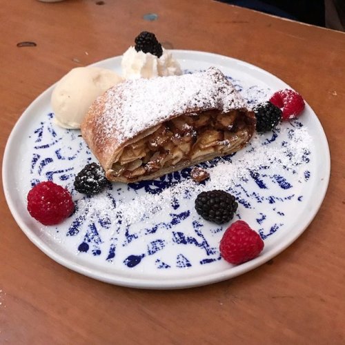 Ludwig’s German Table - San Jose, CAApfelstrudel - Pastry filled with apples, raisins, almonds &