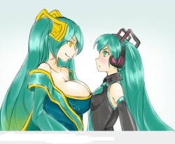 League of Legends: Sona and Miku by ~An2010Dn