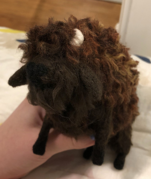 A needlefelted American Bison for @shibanuts !