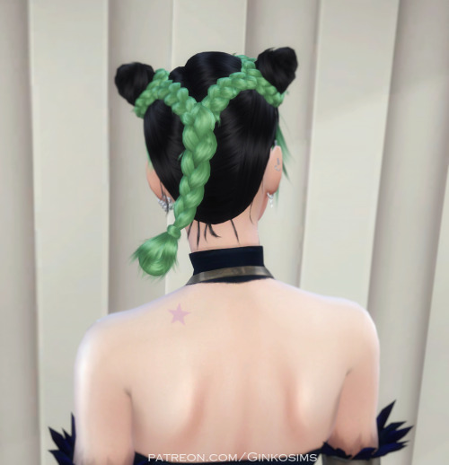 ginko0613: TS4 Female Hair Jolyne + Star Tattoos Inspired from  jojo’s bizarre adventure 24 colors