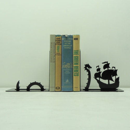 knobcreekmetalarts:Sea Serpent Bookends