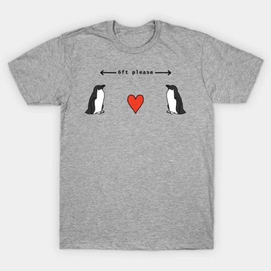 Heart Week!  Funny Social Distancing Penguins Red Heart T-Shirt available from @teepublic  designed by ellenhenryart     https://www.teepublic.com/t-shirt/9030634-funny-social-distancing-penguins-red-heart #teepublic#ellenhenryart#tshirtdesign#printondemand#heartweek#hearts#valentines#valentinesdaygift#penguins#socialdistancing#introverts