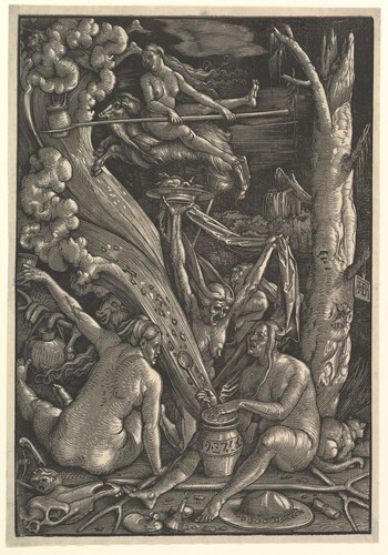 met-drawings-prints: The Witches, Hans Baldung, 1510, Metropolitan Museum of Art: Drawings and Print