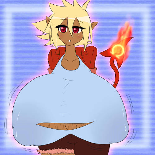 asknikoh:  CommissionCharacter is farea, a fire beding blacksmith Demoness i helped design. 
