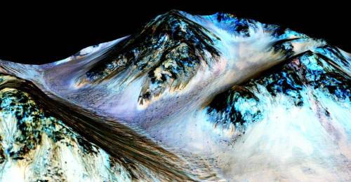 cosmicvastness:    NASA Confirms Evidence That Liquid Water Flows on Today’s Mars   New findings from NASA’s Mars Reconnaissance Orbiter (MRO) provide the strongest evidence yet that liquid water flows intermittently on present-day Mars. Using an