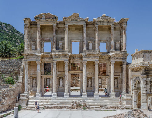 manticoreimaginary:The Library of Celsus Built in honor of the Roman Senator Tiberius Julius Celsus 