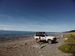 calebbabcock:  Happy campers on the beach