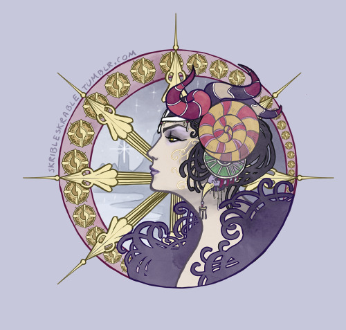 skribleskrable: Edea art nouveau style! This was so much fun to do, so I’ll try to make one fo