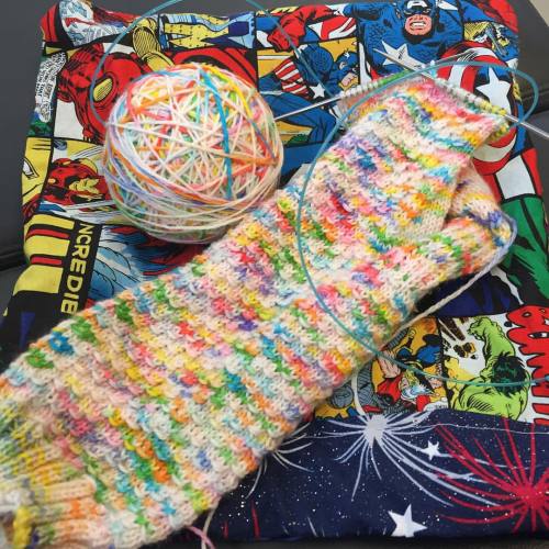 turning one of my first ever hand dyed yarns into a pair o socks. it&rsquo;s amazing what you ca