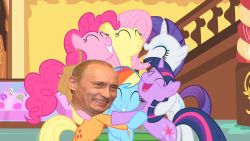 How do you like this? I just replaced a Backgroungpony with some important charachters. RS-bwahahahaha