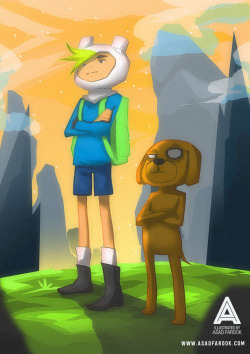asadfarook:  Man, I haven’t drawn Adventure Time art in ages. Love these amazing characters. So here’s a little quick illustration I did. D: I have my own website now ! http://asadfarook.com/adventure-time-heroes/ 