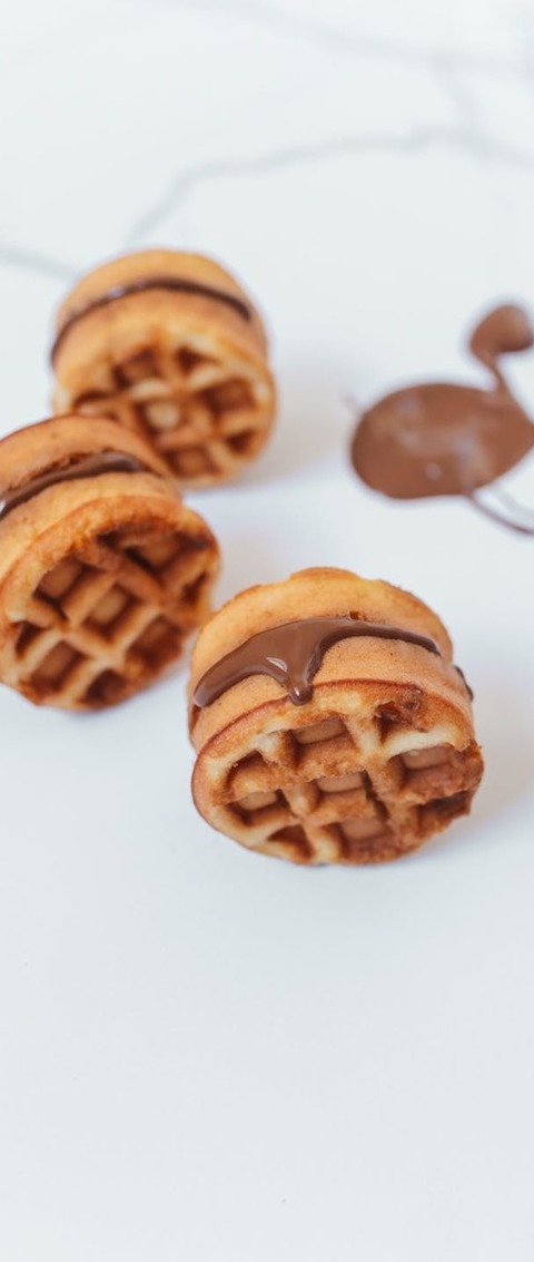 Mini Chocolate Waffle Sandwiches