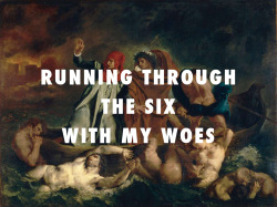 flyartproductions:  Dante and Virgil running thru the 6The Barque of Dante (1822), Eugene Delacroix / Know Yourself, Drake