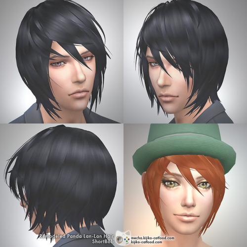 kijiko-sims: Remodeled my Panda Lna-Lan hair Hi there!It’s been a long time.I remodeled my &ld