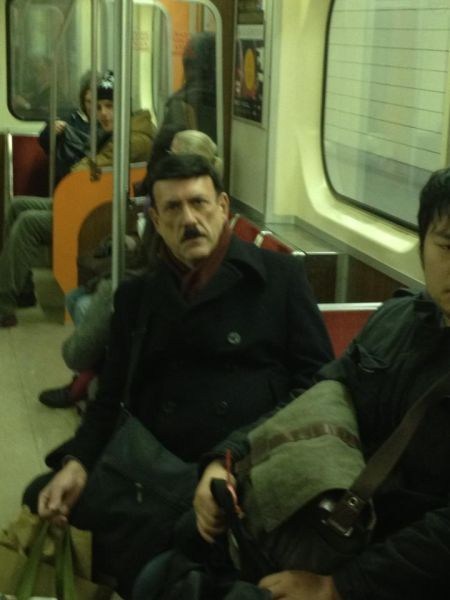 wastetheday:  Ok, if you happen to resemble Adolf Hitler, at least try to alter your look a bit…..