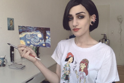nescafes:  “Did you know you’ve hung this Van Gogh copy upside down?”“No, I painted it upside down. I hung it right-side up.”Jane Lane is a goddess.t-shirt
