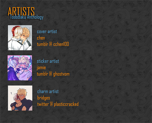 todobakuzine: Contributor List | Link To Full Size ImagesWe’re very excited to announce the te