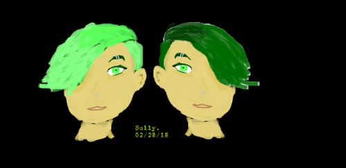 This is Sully, my oc. I drew him in Ms Paint because why not.I don’t know what hair colour fits him 