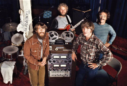 rockandrollpicsandthings: Creedence Clearwater Revival in the studio, ca. 1971