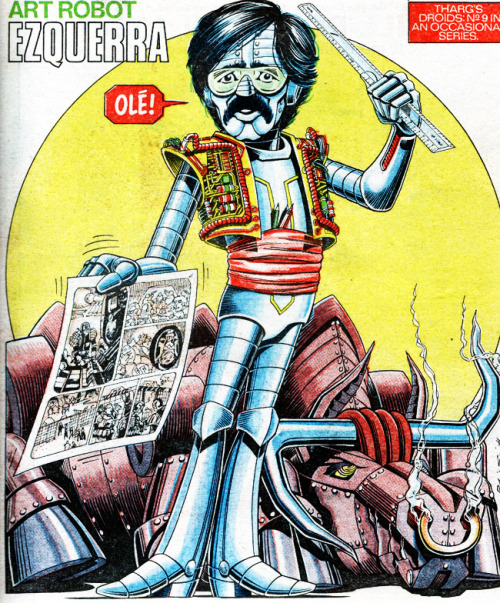 2000adonline:  The 2000 AD DroidsIt’s a well-known fact that the alien editor of 2000 AD, Tharg the Mighty, ensures that the highest levels of Thrill-power are packed into every page of the Galaxy’s Greatest Comic by keeping his creator droids in