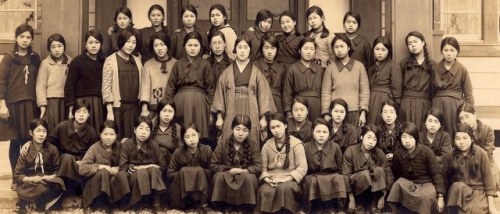 Vintage Japanese schoolgirls
