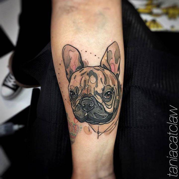Frensh bulldog tattoo  French bulldog tattoo Bulldog tattoo Trendy  tattoos