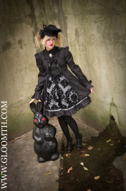 the-gloomth:   	Black Bunny by Gloomth &amp; the Cult of Melancholy    	Via Flickr: 	Model: CheshireCat  Photographer: Russel Hall  MUA/Stylist: Taeden  All clothing by Gloomth!  www.gloomth.com  