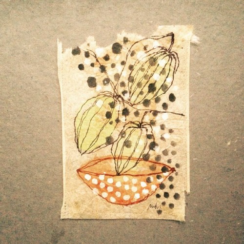 363 days of tea. Day 124. #recycled #teabag #art #spring #polkadots #drawing