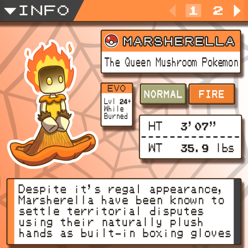 Pokedex entry for the second of four Pokemon I made up for Halloween