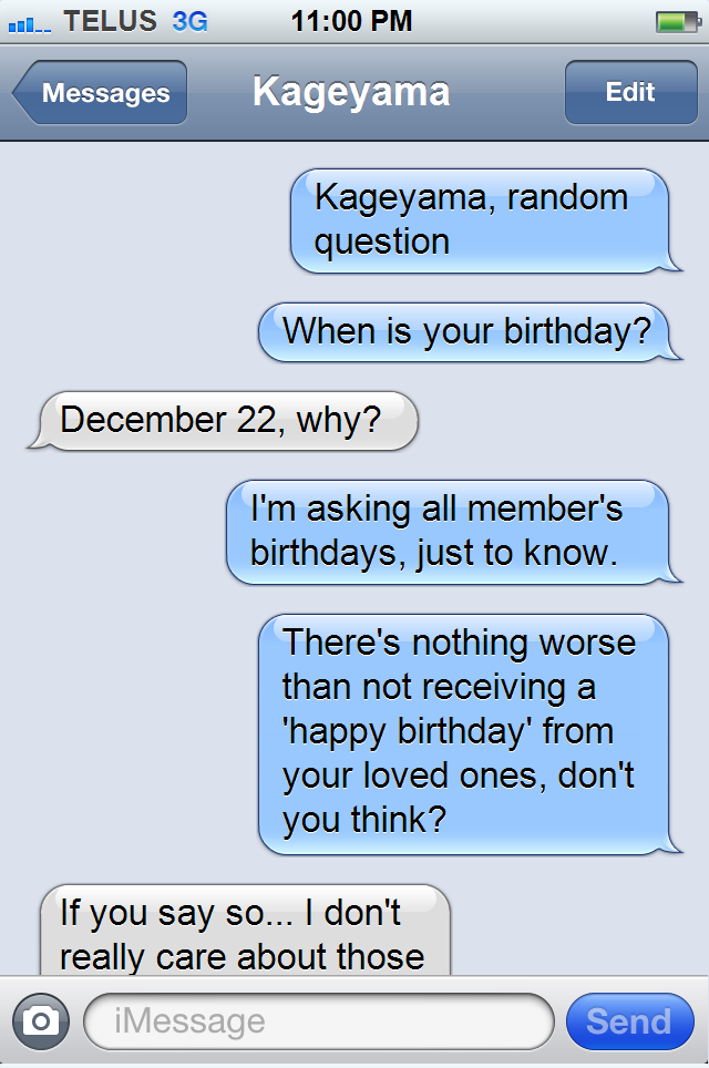 haikyuutexts:    Mama crow’s birthday is not going how he expected at all  part