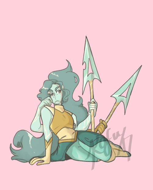 been wanting to draw my fan gem fusion Variscite ;u; feat: lazy background 