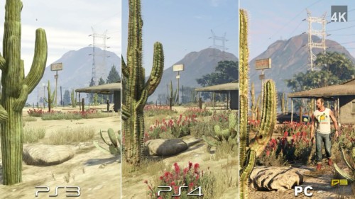 trikeytidbits:  armed-with-haggis:  I came across this amazing comparison of graphics on GTA V between the PS3, PS4 and PC versions.   Check out the video here  Astounding