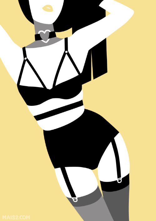 maisdue:Set of illustration inspired by the lingerie designed by http://creepyyeha.storenvy.com/