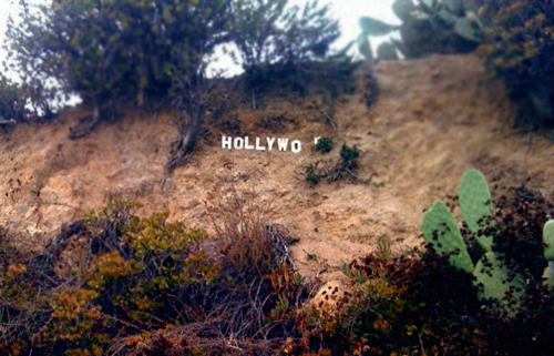 Secret miniature Hollywood Sign in the hills next to the real Hollywood Sign.  