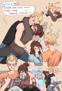 auntie-almighty: So i discovered the Mei x Junkrat ship the other day and i’ve been dying to draw them together since then! And i’ve never drawn Junkrat before but he was really fun to make :))  Couldn’t decide on what to make so i just made a little