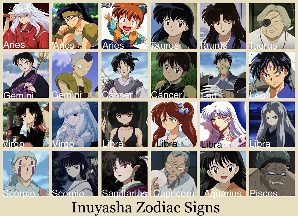 Animelover Inuyasha Zodiac Signs Animelover Inuyasha Zodiac Signs