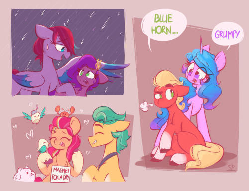 Mane 5 (and a red one) by Scribble-Potato