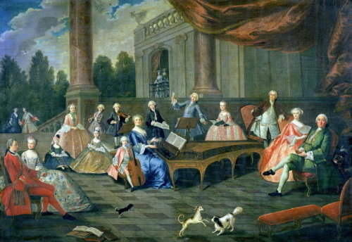 “A Family Concert at Chateau Renescure” French School, c. mid 18th century