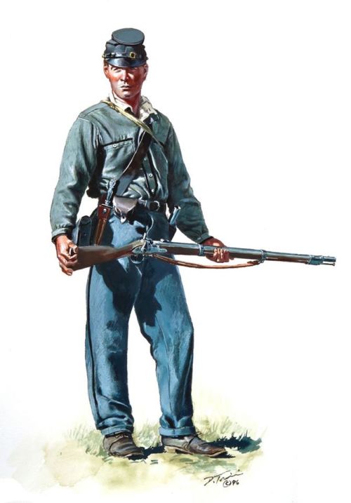 pattern-53-enfield:“Private of the Liberty Hall Volunteers, 4th Virginia Infantry 1861″, by Don Troi
