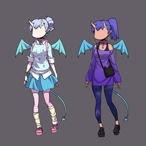 I’ve finally sat down to design a handful of actual outfits after the demon girl twins. I had 