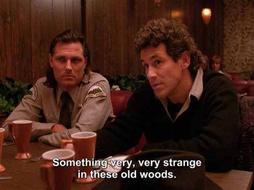 inthedarktrees:  Something very strange in these old woods.Michael Ontkean, Michael Horse, Kyle MacLachlan, Everett McGill   | Twin Peaks