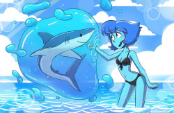 Cubedcoconut:headcanon: Lapis Gets Along Well With Sharks