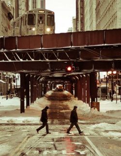 bluepueblo:  Snowy Day, Chicago, Illinois