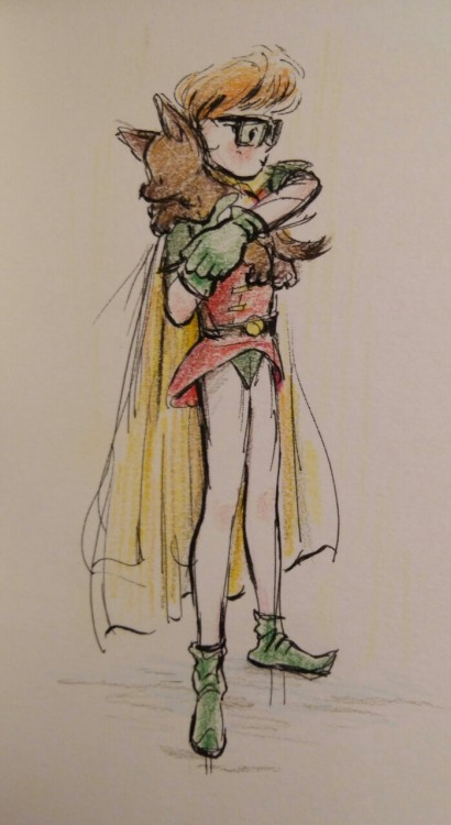 jess-oui:Daily Drawing #563Carrie Kelley and puppy Ace..