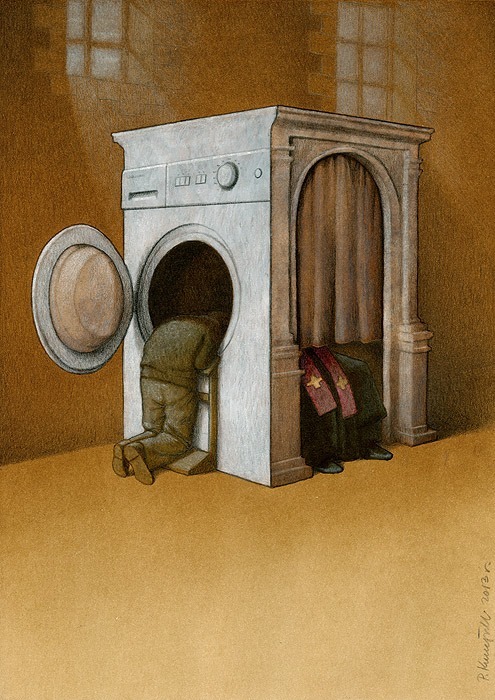 cubebreaker:  Polish artist Pawel Kuczynski creates illustrations which take on issues