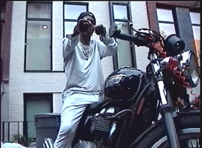 hoodteens:  kane grocerys shows off his new motorcycle. Brooklyn ny . 