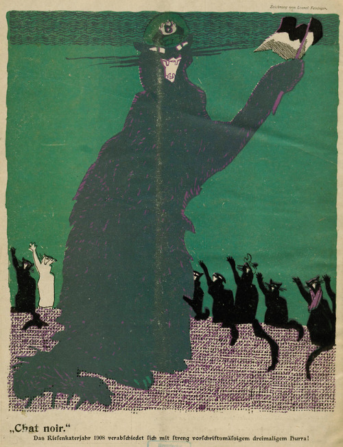 Lyonel Feininger (1871-1956), ‘Chat Noir’ (Black Cat), “Lustige Blätter”, Vo