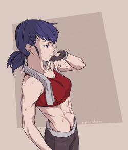 runa-storm:   Something quick I drew before work! I’m sure it gets pretty difficult to explain the fitness at some point. (( EDIT: I used a fanart piece from SnK as reference for this but couldn’t find the source. If anyone has the link to the original