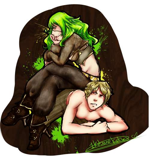 Awn <3 They are two of my ocs, Dragostea and Gabriel, she’s a pirate and he’s her…more or less her sex slave xD The speed paint on youtube –> http://www.youtube.com/watch?v=jQvcni_-qbI 
