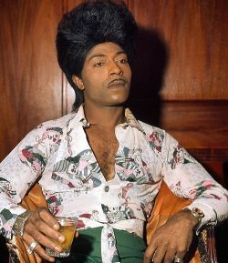lgbt-history-archive:  Little Richard (a.k.a. Richard Wayne Perriman) (b. December 5, 1932), 1975. Photo c/o GETTY. There are few people who have impacted popular music and culture more than Little Richard, who turns eighty-four today. Since 1947, when